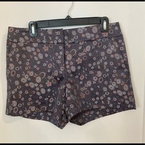 LOFT dressy shorts, floral, deep purple